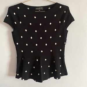 Vintage Jones New York Polka Dot Peplum Tip Short Sleeve classic retro